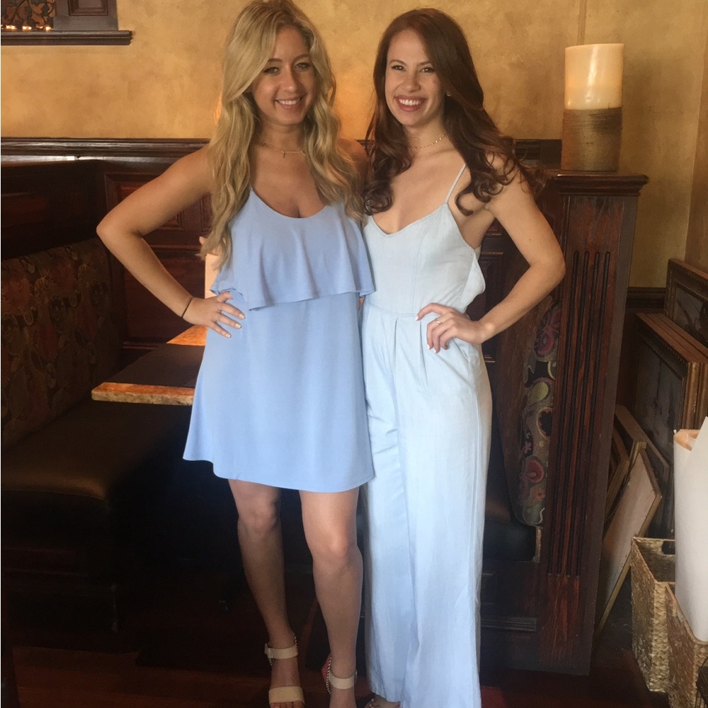 Express mini light blue dress